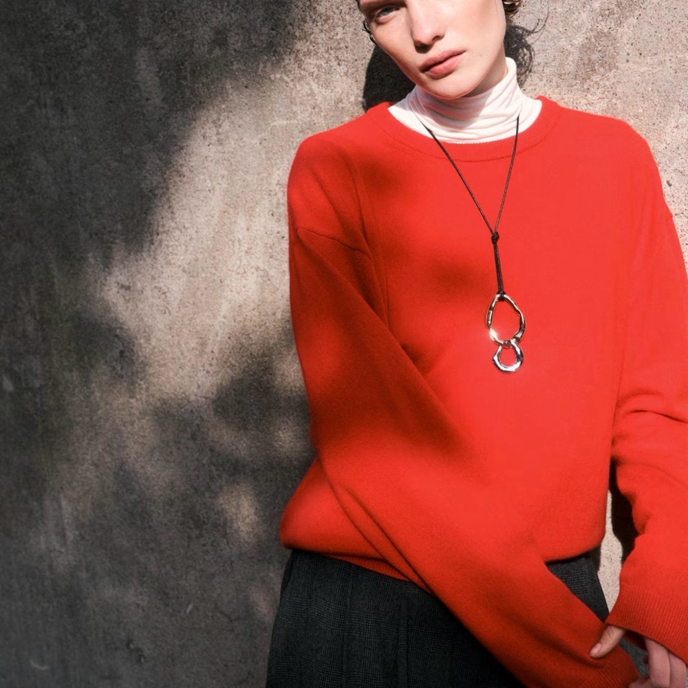 H&M Red Cashmere Sweater Size M
